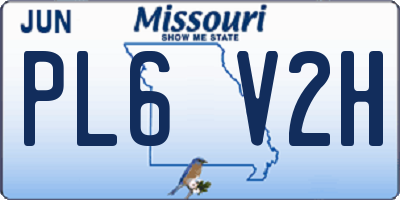 MO license plate PL6V2H