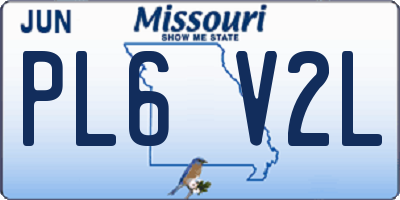 MO license plate PL6V2L