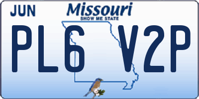 MO license plate PL6V2P