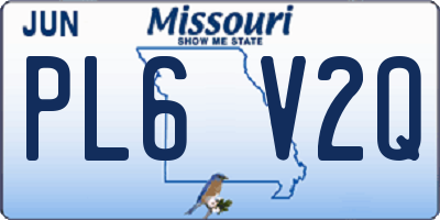 MO license plate PL6V2Q