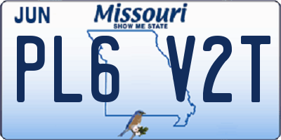MO license plate PL6V2T