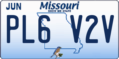 MO license plate PL6V2V