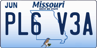 MO license plate PL6V3A