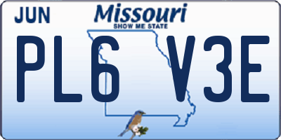 MO license plate PL6V3E