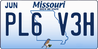MO license plate PL6V3H