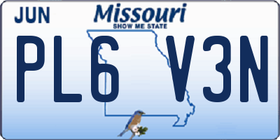 MO license plate PL6V3N