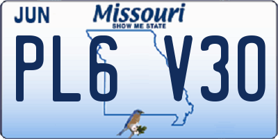 MO license plate PL6V3O
