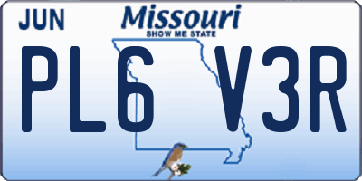 MO license plate PL6V3R