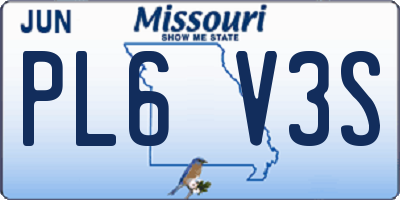 MO license plate PL6V3S