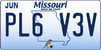 MO license plate PL6V3V