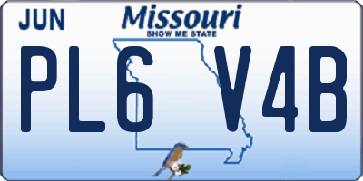 MO license plate PL6V4B