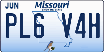 MO license plate PL6V4H