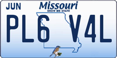 MO license plate PL6V4L
