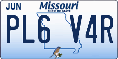 MO license plate PL6V4R
