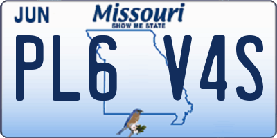 MO license plate PL6V4S