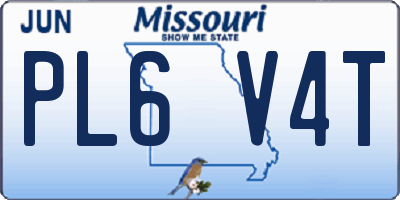 MO license plate PL6V4T