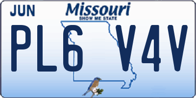 MO license plate PL6V4V