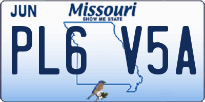 MO license plate PL6V5A