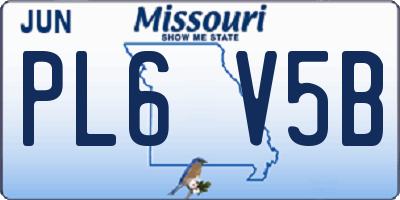 MO license plate PL6V5B