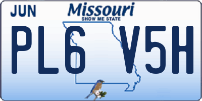 MO license plate PL6V5H