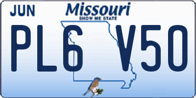 MO license plate PL6V5O