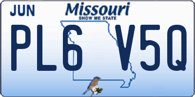 MO license plate PL6V5Q
