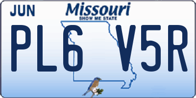 MO license plate PL6V5R