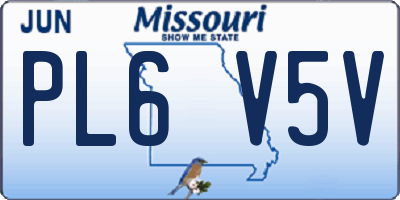 MO license plate PL6V5V