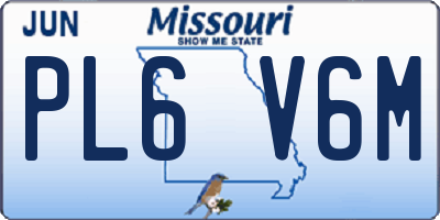 MO license plate PL6V6M