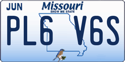 MO license plate PL6V6S