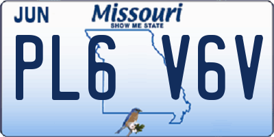 MO license plate PL6V6V