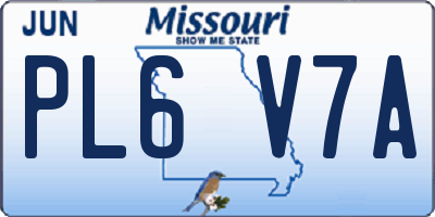 MO license plate PL6V7A