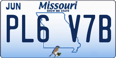 MO license plate PL6V7B