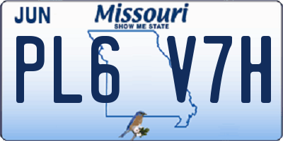 MO license plate PL6V7H