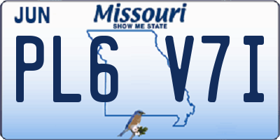 MO license plate PL6V7I