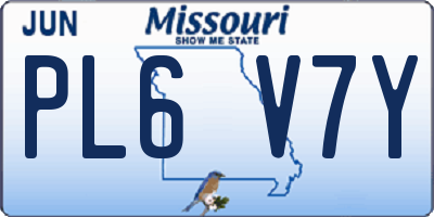 MO license plate PL6V7Y