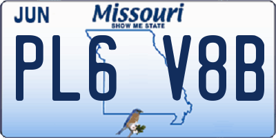MO license plate PL6V8B