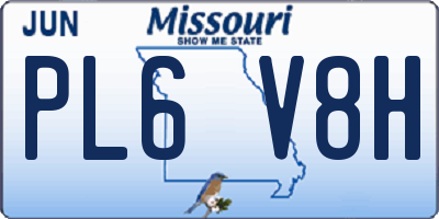 MO license plate PL6V8H