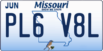 MO license plate PL6V8L