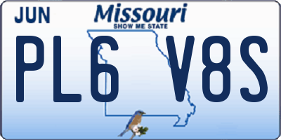 MO license plate PL6V8S