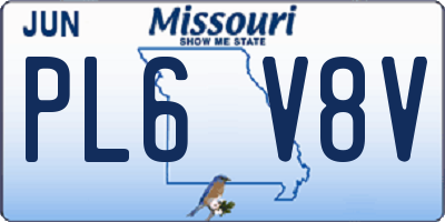 MO license plate PL6V8V