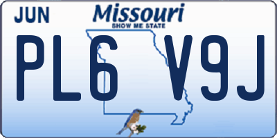 MO license plate PL6V9J