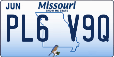MO license plate PL6V9Q