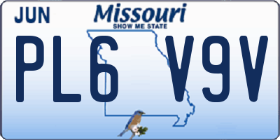 MO license plate PL6V9V