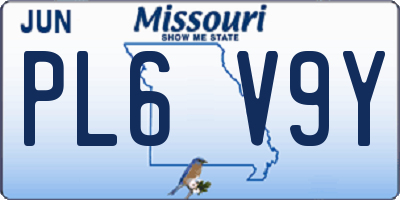 MO license plate PL6V9Y