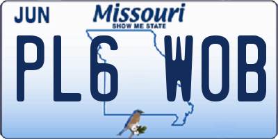 MO license plate PL6W0B
