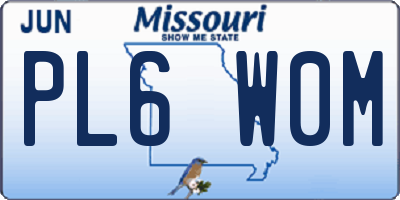 MO license plate PL6W0M
