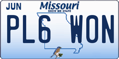 MO license plate PL6W0N