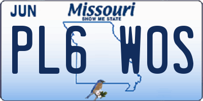 MO license plate PL6W0S