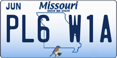 MO license plate PL6W1A